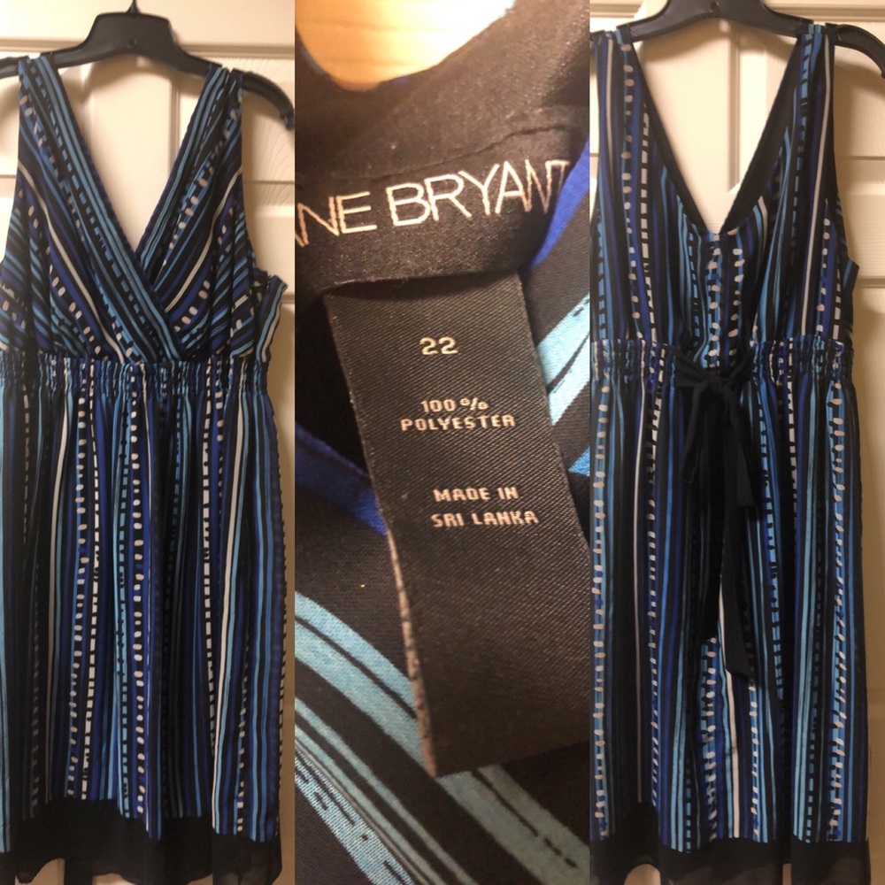 Lane Bryant Blue Striped Print Dress